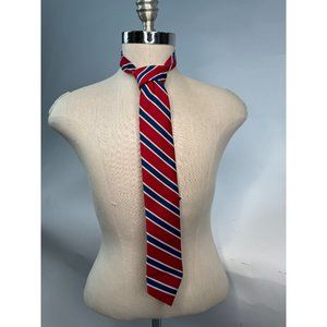 Vintage Career Cravats Patriotic Stripe Tie OS Red White Blue Polyester USA Made